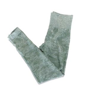 Gymshark Camo Seamless 7/8 Leggings in Sage Green Size Small